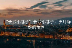 “長(zhǎng)沙小巷子”長(zhǎng)沙小巷子，歲月靜好的角落