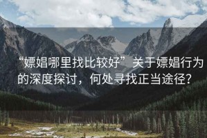 “嫖娼哪里找比較好”關(guān)于嫖娼行為的深度探討，何處尋找正當(dāng)途徑？