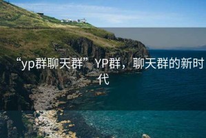 “yp群聊天群”YP群，聊天群的新時代