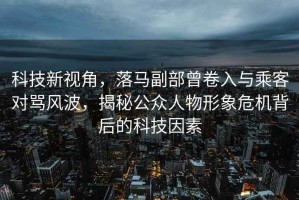 科技新視角，落馬副部曾卷入與乘客對(duì)罵風(fēng)波，揭秘公眾人物形象危機(jī)背后的科技因素