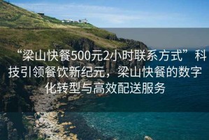 “梁山快餐500元2小時(shí)聯(lián)系方式”科技引領(lǐng)餐飲新紀(jì)元，梁山快餐的數(shù)字化轉(zhuǎn)型與高效配送服務(wù)