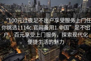 “100元過夜足不出戶享受服務上門任你挑選1114c.官網(wǎng)備用1.中國”足不出戶，百元享受上門服務，探索現(xiàn)代化便捷生活的魅力