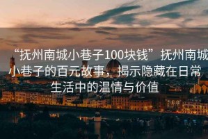 “撫州南城小巷子100塊錢”撫州南城小巷子的百元故事，揭示隱藏在日常生活中的溫情與價(jià)值