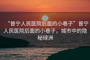 “普寧人民醫(yī)院后面的小巷子”普寧人民醫(yī)院后面的小巷子，城市中的隱秘綠洲