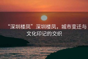“深圳樓鳳”深圳樓鳳，城市變遷與文化印記的交織
