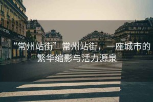 “常州站街”常州站街，一座城市的繁華縮影與活力源泉