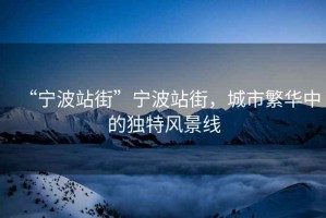 “寧波站街”寧波站街，城市繁華中的獨特風(fēng)景線