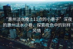 “惠州淡水晚上11點(diǎn)的小巷子”深夜的惠州淡水小巷，探索夜色中的別樣風(fēng)情