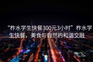 “柞水學生快餐300元3小時”柞水學生快餐，美食與自然的和諧交融