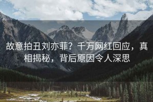 故意拍丑劉亦菲？千萬(wàn)網(wǎng)紅回應(yīng)，真相揭秘，背后原因令人深思