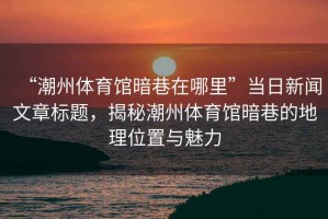 “潮州體育館暗巷在哪里”當(dāng)日新聞文章標(biāo)題，揭秘潮州體育館暗巷的地理位置與魅力