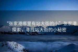 “張家港哪里有站大街的小”張家港探索，尋找站大街的小秘密