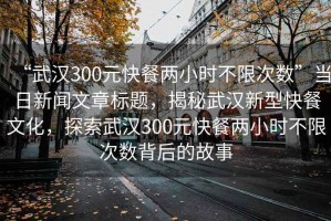“武漢300元快餐兩小時不限次數(shù)”當日新聞文章標題，揭秘武漢新型快餐文化，探索武漢300元快餐兩小時不限次數(shù)背后的故事