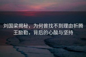 劉國梁揭秘，為何曾找不到理由折騰王勵勤，背后的心酸與堅持