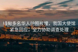 緬甸多名華人護(hù)照被埋，我國大使館緊急回應(yīng)，全力協(xié)助調(diào)查處理