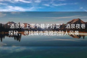 “酒泉晚上哪個巷子好耍”酒泉夜巷探秘，尋找城市夜晚的醉人風(fēng)景