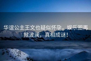 華誼公主王文也疑似懷孕，娛樂(lè)圈再掀波瀾，真相成謎！