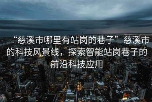 “慈溪市哪里有站崗的巷子”慈溪市的科技風(fēng)景線，探索智能站崗巷子的前沿科技應(yīng)用