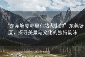 “東莞塘廈哪里有站大街的”東莞塘廈，探尋美景與文化的獨特韻味