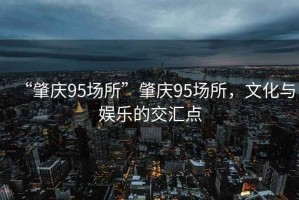 “肇慶95場所”肇慶95場所，文化與娛樂的交匯點