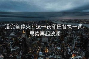 沒完全?；?？這一夜印巴各執(zhí)一詞，局勢再起波瀾