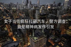 女子當(dāng)街瘋狂打砸汽車，警方調(diào)查，竟是精神病發(fā)作引發(fā)