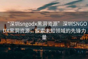 “深圳sngodx黑洞資源”深圳SNGODX黑洞資源，探索未知領(lǐng)域的先鋒力量
