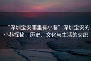 “深圳寶安哪里有小巷”深圳寶安的小巷探秘，歷史、文化與生活的交織