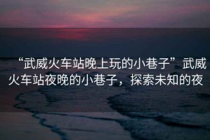 “武威火車站晚上玩的小巷子”武威火車站夜晚的小巷子，探索未知的夜