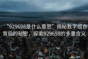 “929698是什么意思”揭秘?cái)?shù)字組合背后的秘密，探索929698的多重含義