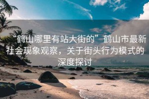 “鶴山哪里有站大街的”鶴山市最新社會現(xiàn)象觀察，關(guān)于街頭行為模式的深度探討