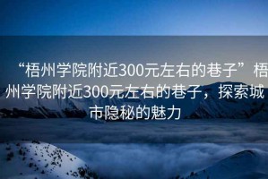 “梧州學(xué)院附近300元左右的巷子”梧州學(xué)院附近300元左右的巷子，探索城市隱秘的魅力
