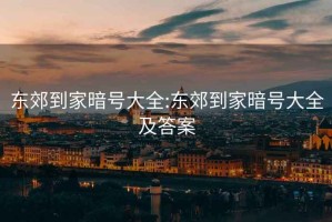 東郊到家暗號(hào)大全:東郊到家暗號(hào)大全及答案