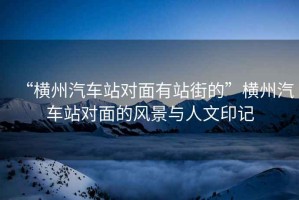 “橫州汽車(chē)站對(duì)面有站街的”橫州汽車(chē)站對(duì)面的風(fēng)景與人文印記