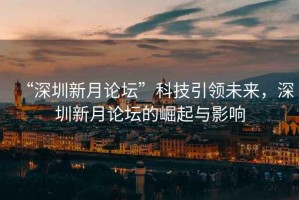 “深圳新月論壇”科技引領(lǐng)未來，深圳新月論壇的崛起與影響