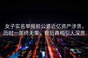 女子實(shí)名舉報(bào)前公婆近億資產(chǎn)涉貪，歷時(shí)一年終無果，背后真相引人深思