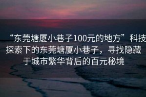 “東莞塘廈小巷子100元的地方”科技探索下的東莞塘廈小巷子，尋找隱藏于城市繁華背后的百元秘境