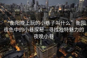“衡陽晚上玩的小巷子叫什么”衡陽夜色中的小巷探秘—尋找獨(dú)特魅力的夜晚小巷