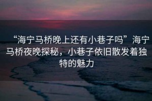 “海寧馬橋晚上還有小巷子嗎”海寧馬橋夜晚探秘，小巷子依舊散發(fā)著獨(dú)特的魅力