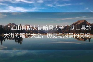 “武山縣站大街暗號(hào)大全”武山縣站大街的暗號(hào)大全，歷史與風(fēng)景的交織