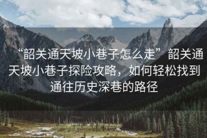 “韶關(guān)通天坡小巷子怎么走”韶關(guān)通天坡小巷子探險(xiǎn)攻略，如何輕松找到通往歷史深巷的路徑