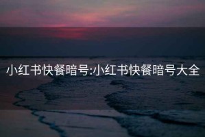 小紅書快餐暗號:小紅書快餐暗號大全