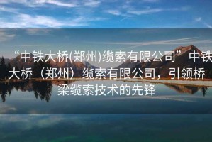 “中鐵大橋(鄭州)纜索有限公司”中鐵大橋（鄭州）纜索有限公司，引領(lǐng)橋梁纜索技術(shù)的先鋒