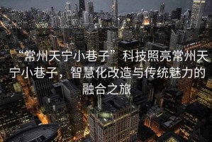 “常州天寧小巷子”科技照亮常州天寧小巷子，智慧化改造與傳統(tǒng)魅力的融合之旅