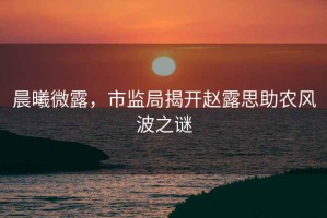 晨曦微露，市監(jiān)局揭開(kāi)趙露思助農(nóng)風(fēng)波之謎