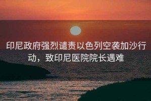 印尼政府強(qiáng)烈譴責(zé)以色列空襲加沙行動(dòng)，致印尼醫(yī)院院長(zhǎng)遇難