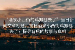 “酒泉小西街的雞搬哪去了”當日新聞文章標題，揭秘酒泉小西街雞搬哪去了？探尋背后的故事與真相