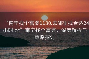 “南寧找個(gè)富婆1130.去哪里找合適24小時(shí).cc”南寧找個(gè)富婆，深度解析與策略探討