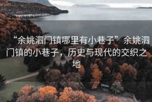 “余姚泗門鎮(zhèn)哪里有小巷子”余姚泗門鎮(zhèn)的小巷子，歷史與現(xiàn)代的交織之地