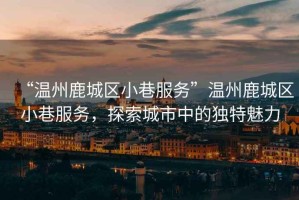 “溫州鹿城區(qū)小巷服務”溫州鹿城區(qū)小巷服務，探索城市中的獨特魅力
